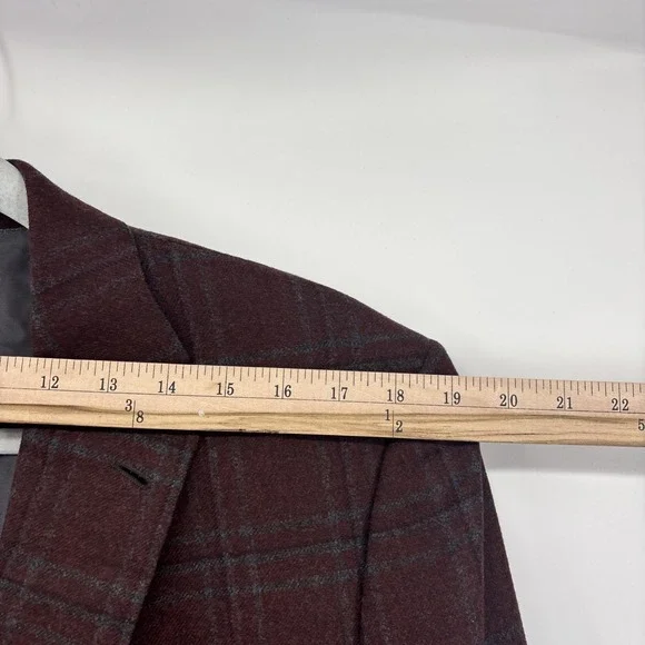 Ermenegildo Zegna Mila Blazer Mens EUR 54L US 44 L Red Plaid Wool Cashmere - Picture 12 of 14